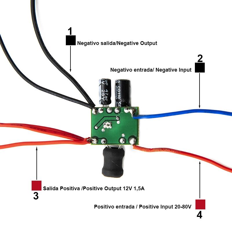 Converter DC 20-80V A 12V 2A Minimotors - imagine 3