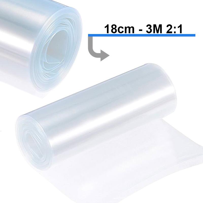 Termocontractabil pentru baterii transparente latime 180 mm lungime 3m