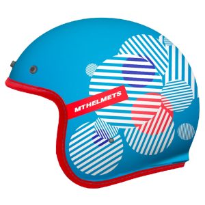 Casca open face pentru scuter - motocicleta MT Le Mans 2 SV Zero F7 albastru lucios (ochelari soare integrati) XS (53/54cm)