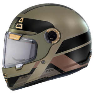 Casca integrala pentru scuter - motocicleta MT Jarama 68th C9 auriu mat – model Retro – Cafe Racer XS (53/54cm)