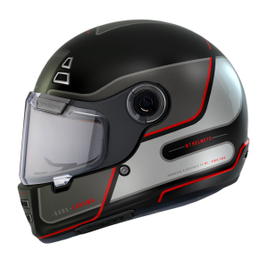 Casca integrala pentru scuter - motocicleta MT Jarama Baux E15 rosu fluor mat – model Retro – Cafe Racer Rosu mat XXL (63/64cm)