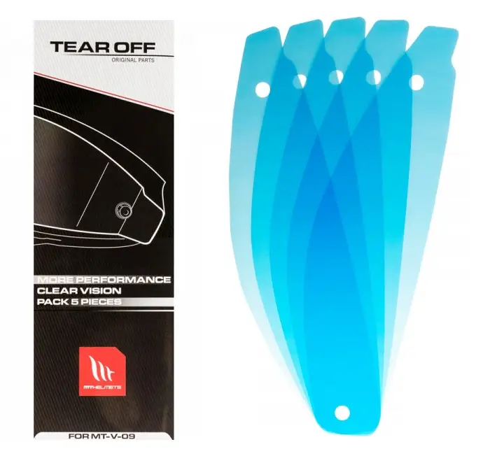 Kit 5 tear-off pentru viziera casca integrala KRE Snake Carbon – KRE SV – KRE+ (kit 5 folii transparente viziera – MT Helmets) (tip viziera: MT-V-09 & MT-V-29)