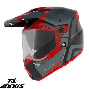 Casca adventure/touring/off road pentru scuter - motocicleta Axxis model Wolf DS Hydra B5 rosu mat – tip viziera: MT-V-20 L (59/60cm)