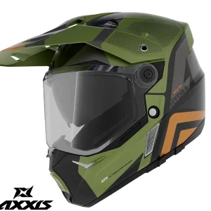 Casca adventure/touring/off road pentru scuter - motocicleta Axxis model Wolf DS Hydra B6 verde mat – tip viziera: MT-V-20 L (59/60cm)