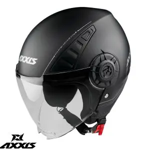 Casca pentru scuter - motocicleta Axxis model Metro A1 negru lucios (open face) – tip viziera: MT-V-26B XS (53/54cm)