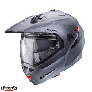 Casca modulabila pentru scuter - motocicleta (flip-up)/adventure Caberg model Tourmax X SV gun metal (titanium) mat Pinlock ready – lentila Pinlock inclusa Titanium mat XL (61/62cm)