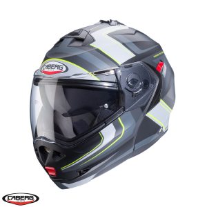 Casca modulabila pentru scuter - motocicleta (flip-up) Caberg model Duke X SV Tour I5 negru/galben fluor/antracit mat Pinlock ready – lentila Pinlock inclusa XL (61/62cm)