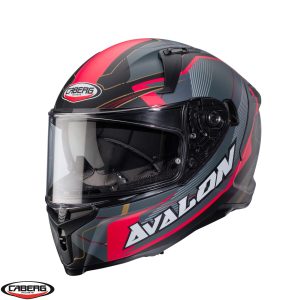 Casca integrala pentru scuter - motocicleta Caberg model Avalon X SV Optic L7 negru/gri/rosu mat Pinlock ready L (59/60cm)