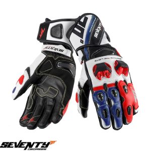 Manusi barbati pentru scuter - motocicleta racing vara Seventy model SD-R12 negru/rosu/albastru Negru/rosu/albastru XXXL (12 cm)