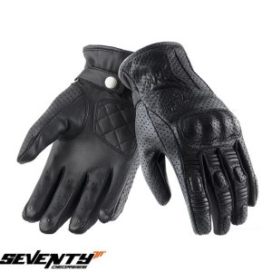 Manusi femei piele pentru scuter - motocicleta Urban vara Seventy model SD-C22 negru Negru L (9 cm)
