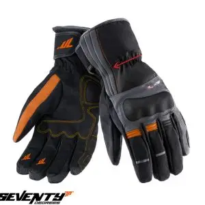 Manusi barbati pentru scuter - motocicleta Touring iarna Seventy model SD-T5 negru/gri/portocaliu – WinterTex XXXL (12 cm)