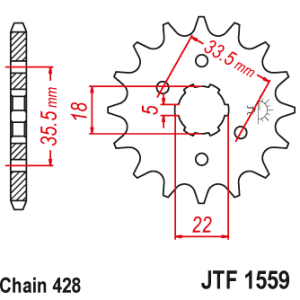Pinion fata 14 dinti pas lant 428 - Yamaha TW 125-200 Trailway (99-04) - TW 200 Trailway (89-08) - YS 125 CBS (17-21)