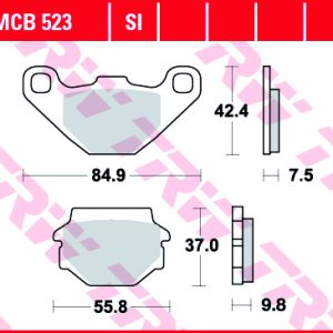 Set placute frana TRW MCB523 - Aprilia Pegaso - Dinli DL802 Husqvarna WR - Kawasaki - KTM - TGB Blade - Target 125-620cc