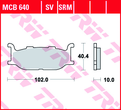 Set placute frana TRW MCB640SV - Yamaha TDR 125cc - Majesty 400cc - T Max 500cc - Virago 535-750-1100cc - Drag Star 650cc