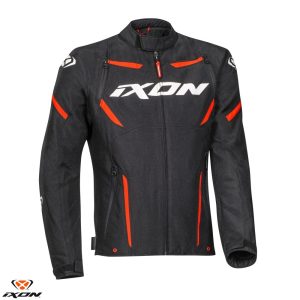 Geaca (jacheta) barbati pentru scuter - motocicleta Racing/Roadster Ixon mid-season model Striker MS culoare: negru/alb/rosu Negru/alb/rosu M