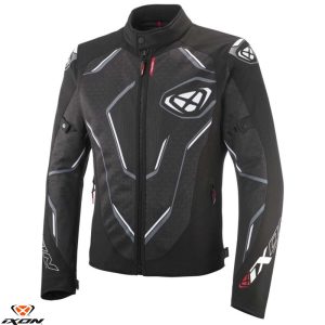 Geaca (jacheta) barbati pentru scuter - motocicleta Racing/Roadster Ixon vara model Demoniak MS culoare: negru/alb Negru/alb XXL