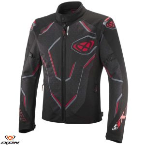 Geaca (jacheta) barbati pentru scuter - motocicleta Racing/Roadster Ixon vara model Demoniak MS culoare: negru/rosu Negru/rosu 4XL