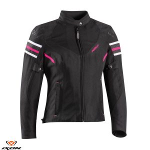 Geaca (jacheta) femei pentru scuter - motocicleta Racing/Roadster Ixon All season model Ilana LS culoare: negru/fuchsia (roz) Negru/fuchsia (roz) L