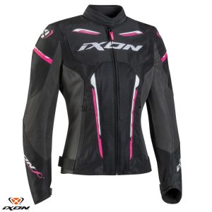 Geaca (jacheta) femei pentru scuter - motocicleta Racing/Roadster Ixon vara model Striker AIR WPL LS culoare: negru/fuchsia (roz) Negru/fuchsia (roz) XL