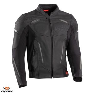 Geaca (jacheta) barbati pentru scuter - motocicleta piele Racing/Roadster Ixon vara model Ceros culoare: negru Negru/antracit XXXL