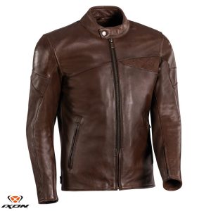 Geaca (jacheta) barbati pentru scuter - motocicleta piele Urban/Heritage Ixon All season model Cranky MS culoare: maro Maro 6XL