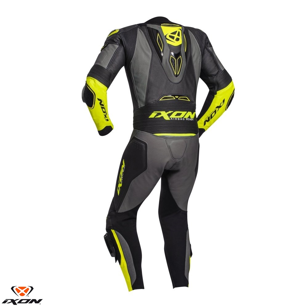Costum (combinezon) motociclete barbati piele Ixon vara model Vendetta Evo MS culoare: negru/antracit/galben Negru/antracit/galben L - imagine 2