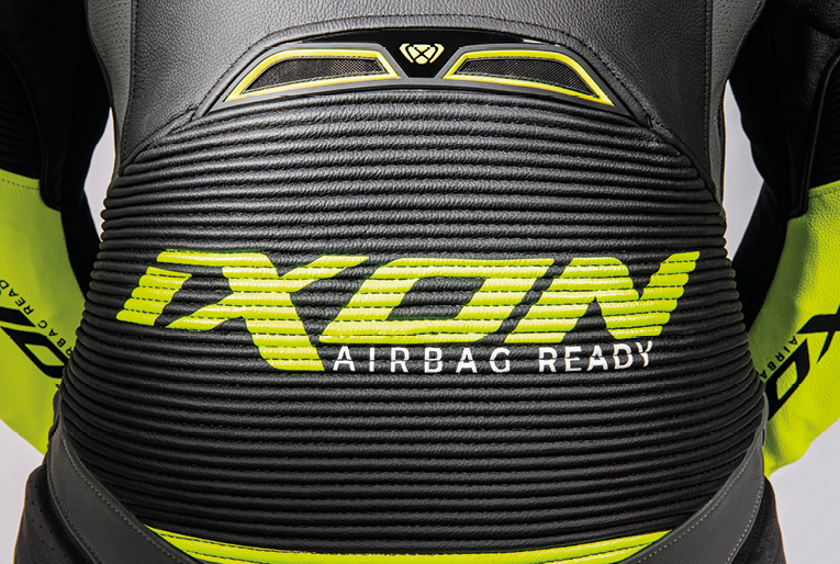 Costum (combinezon) motociclete barbati piele Ixon vara model Vendetta Evo MS culoare: negru/antracit/galben Negru/antracit/galben L - imagine 3