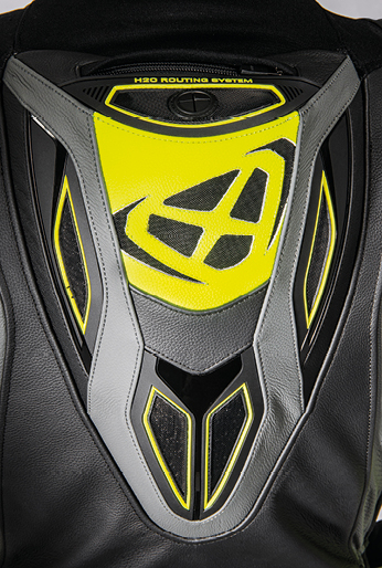 Costum (combinezon) motociclete barbati piele Ixon vara model Vendetta Evo MS culoare: negru/antracit/galben Negru/antracit/galben L - imagine 4