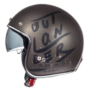 Casca open face pentru scuter - motocicleta MT Le Mans SV Outlander maro metalic/negru mat (ochelari soare integrati) XS (53/54cm)