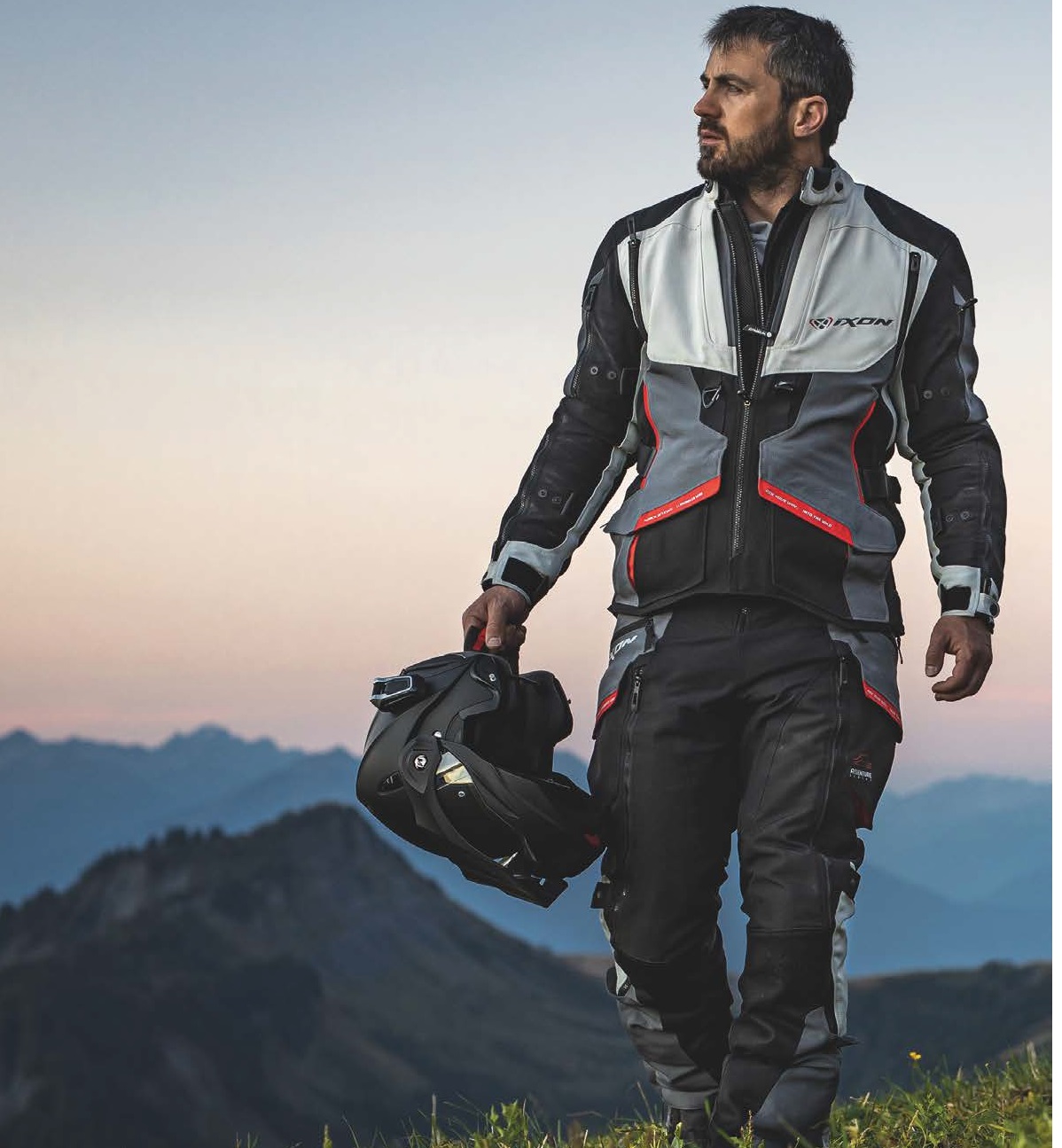 Geaca (jacheta) barbati pentru scuter - motocicleta Touring/Adventure Ixon All season model Ragnar MS culoare: negru/gri/rosu Negru/gri/rosu XXXL - imagine 3