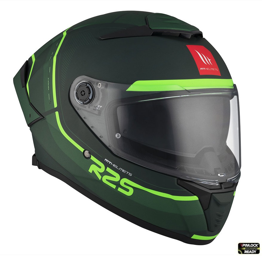 Casca integrala pentru scuter - motocicleta MT Thunder 4 SV R25 C6 Verde Mat (ochelari soare integrati) L (59/60cm) - imagine 4
