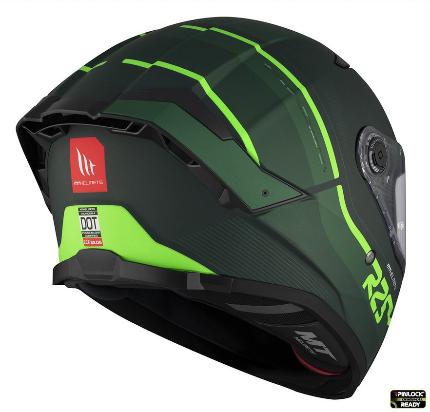 Casca integrala pentru scuter - motocicleta MT Thunder 4 SV R25 C6 Verde Mat (ochelari soare integrati) L (59/60cm) - imagine 6