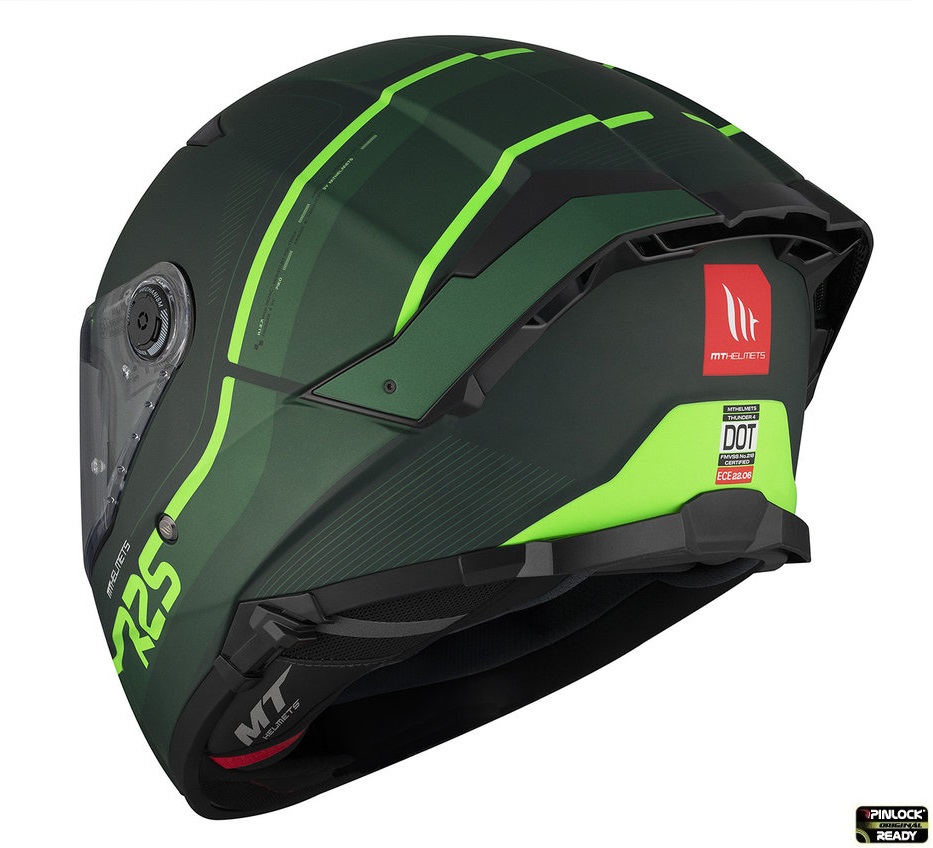 Casca integrala pentru scuter - motocicleta MT Thunder 4 SV R25 C6 Verde Mat (ochelari soare integrati) L (59/60cm) - imagine 8