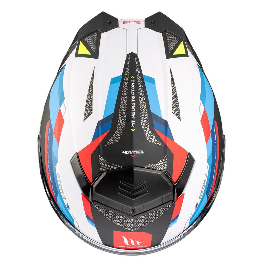 Casca modulabila pentru scuter - motocicleta MT Atom 2 SV Bast A0 alb/rosu/albastru lucios (ochelari soare integrati) Pinlock Ready – tip viziera: MT-V-35 S (55/56cm) - imagine 10