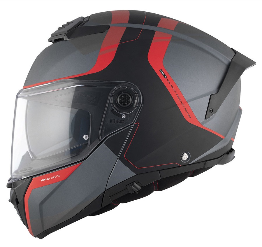 Casca modulabila pentru scuter - motocicleta MT Atom 2 SV Emalla B15 gri/rosu mat (ochelari soare integrati) Pinlock Ready – tip viziera: MT-V-35 XS (53/54cm) - imagine 2