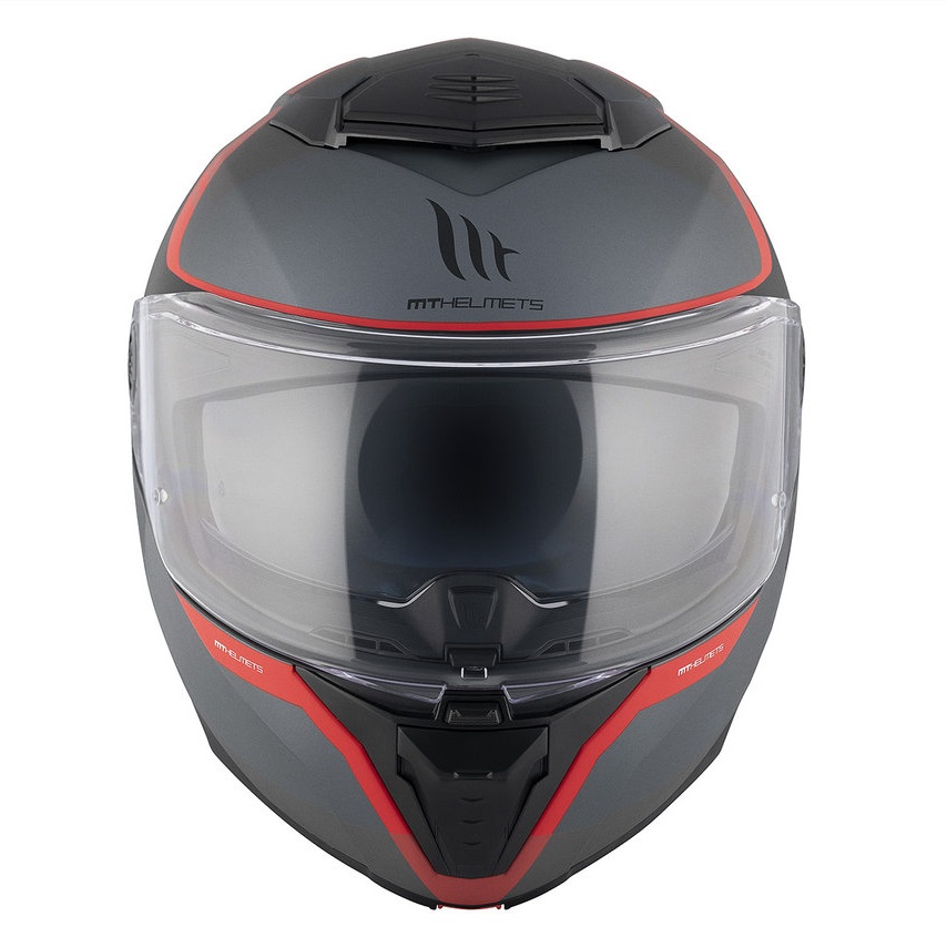 Casca modulabila pentru scuter - motocicleta MT Atom 2 SV Emalla B15 gri/rosu mat (ochelari soare integrati) Pinlock Ready – tip viziera: MT-V-35 XS (53/54cm) - imagine 3