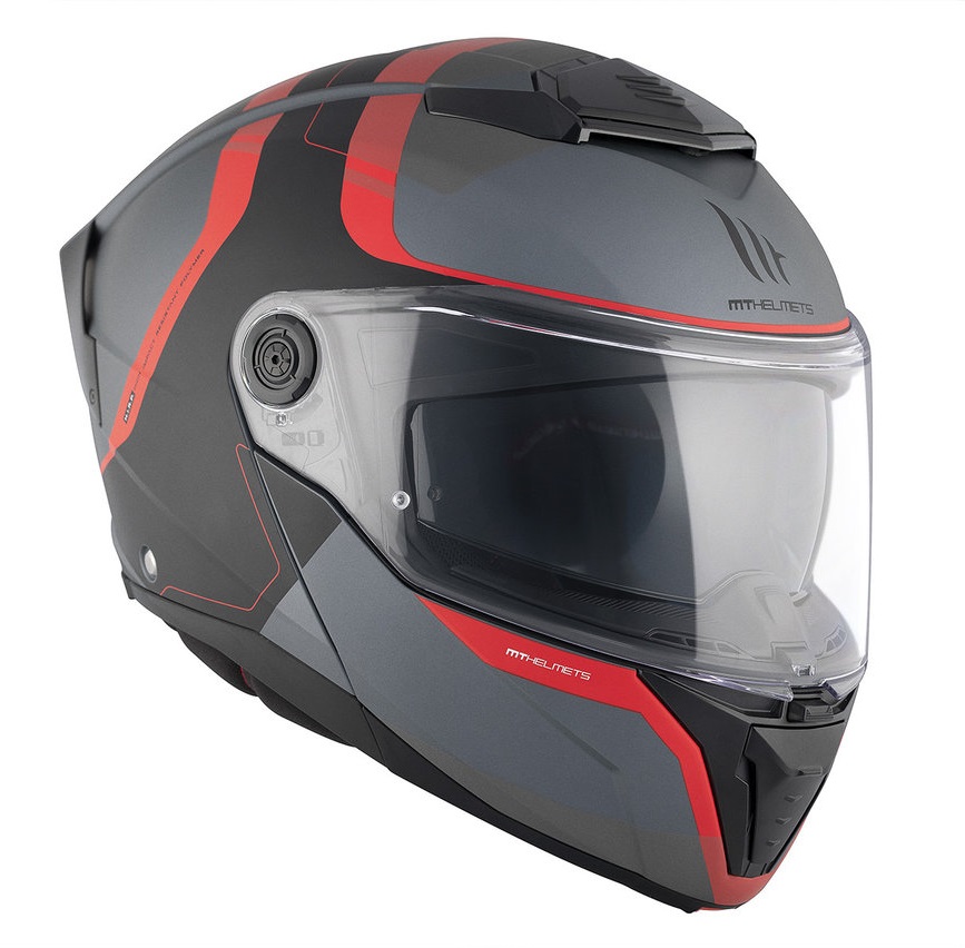 Casca modulabila pentru scuter - motocicleta MT Atom 2 SV Emalla B15 gri/rosu mat (ochelari soare integrati) Pinlock Ready – tip viziera: MT-V-35 XS (53/54cm) - imagine 4