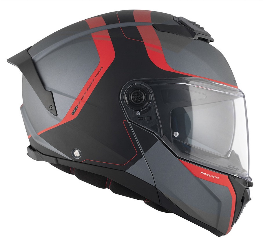 Casca modulabila pentru scuter - motocicleta MT Atom 2 SV Emalla B15 gri/rosu mat (ochelari soare integrati) Pinlock Ready – tip viziera: MT-V-35 XS (53/54cm) - imagine 5