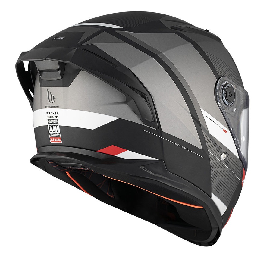 Casca integrala pentru scuter - motocicleta MT Braker SV Chento B0 gri mat (ochelari soare integrati) L (59/60cm) - imagine 6