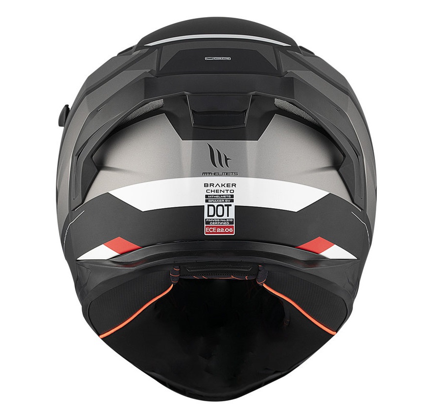 Casca integrala pentru scuter - motocicleta MT Braker SV Chento B0 gri mat (ochelari soare integrati) L (59/60cm) - imagine 7