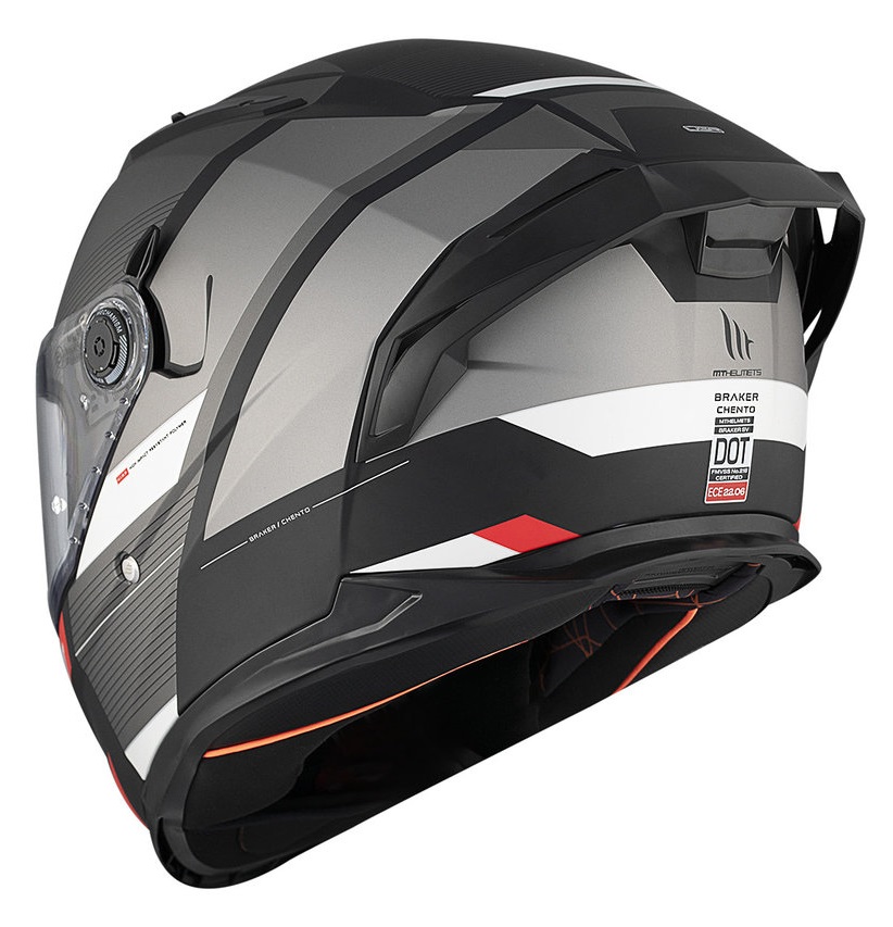 Casca integrala pentru scuter - motocicleta MT Braker SV Chento B0 gri mat (ochelari soare integrati) L (59/60cm) - imagine 8