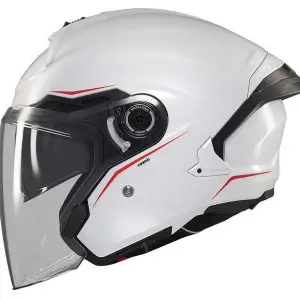 Casca open face pentru scuter - motocicleta MT Cosmo SV A0 alb lucios (ochelari soare integrati) XS (53/54cm)