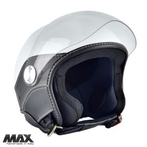 Casca open face pentru scuter - motocicleta (demi-jet) Max Helmets model DJ06 LS Vision (V2B) culoare: alb lucios (000) – 100% MADE IN ITALY XL (61/62cm)