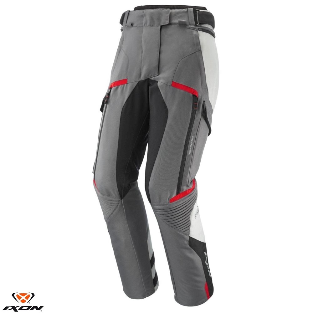 Pantaloni pentru scuter - motocicleta femei Touring/Adventure Ixon All season model Midgard LS culoare: gri/negru/rosu Gri/negru/rosu XXL