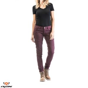 Blugi (jeans) femei pentru scuter - motocicleta Ixon model Vicky culoare: burgundy (visiniu) (Cordura® Denim) XXL