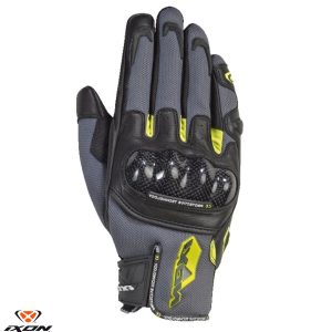 Manusi barbati pentru scuter - motocicleta Roadster vara piele/textil Ixon model RS Rise Air MS culoare: gri/negru/galben – degete tactile 3XL (13/14)