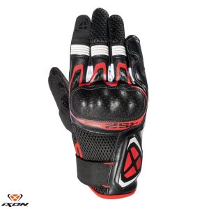 Manusi barbati pentru scuter - motocicleta Roadster vara textil/piele Ixon model RS2 MS culoare: negru/alb/rosu – degete tactile 3XL (13/14)