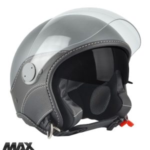 Casca open face pentru scuter - motocicleta (demi-jet) Max Helmets model DJDV06 LS Vision SV (ochelari soare integrati) culoare: gri mat (GTS) – 100% MADE IN ITALY L (59/60cm)