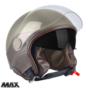 Casca open face pentru scuter - motocicleta (demi-jet) Max Helmets model DJDV06 LS Vision SV (ochelari soare integrati) culoare: maro Genesi mat (MGO) – 100% MADE IN ITALY Maro mat L (59/60cm)