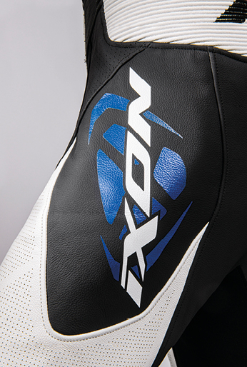 Costum (combinezon) motociclete barbati piele Ixon vara model Jackal MS culoare: negru/alb Negru/albastru L - imagine 10